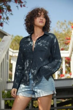 Velvet By Graham & Spencer NATALIA LINEN BUTTON-UP SHIRT