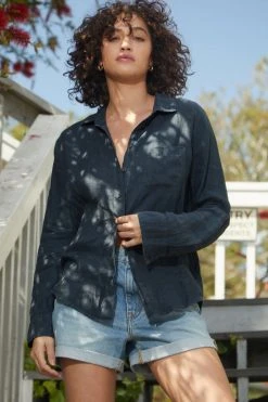 Velvet By Graham & Spencer NATALIA LINEN BUTTON-UP SHIRT