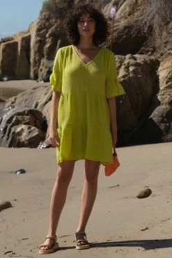 Velvet By Graham & Spencer BRIANNE COTTON GAUZE TIERED DRESS Womens