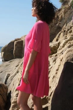 Velvet By Graham & Spencer BRIANNE COTTON GAUZE TIERED DRESS Womens