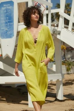 Velvet By Graham & Spencer CHRISTELLE COTTON GAUZE MIDI DRESS