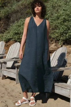 Velvet By Graham & Spencer Womens ACADIA LINEN MAXI DRESS
