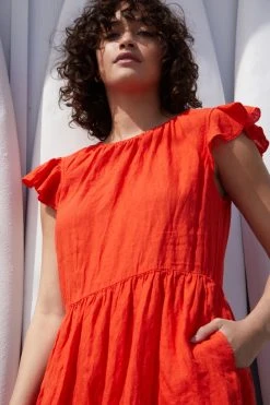 Velvet By Graham & Spencer Womens EVONNE LINEN DRESS