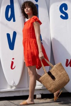 Velvet By Graham & Spencer Womens EVONNE LINEN DRESS