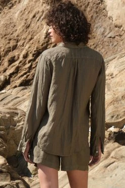 Velvet By Graham & Spencer NATALIA LINEN BUTTON-UP SHIRT