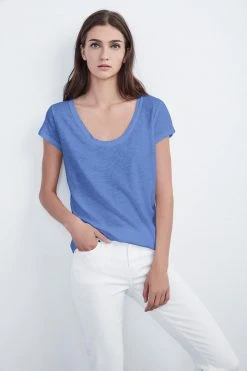 Velvet By Graham & Spencer KIRA ORIGINAL SLUB SCOOP NECK TEE Womens