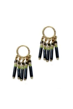 Velvet By Graham & Spencer Womens MIMI BEADED FRINGE EARRINGS BY BLUMA PROJECT