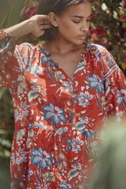 Velvet By Graham & Spencer Womens LILAH PRINTED TIERED DRESS