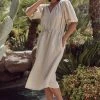 Velvet By Graham & Spencer SUSANNAH PUFF SLEEVE LINEN DRESS