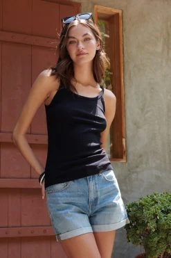 Velvet By Graham & Spencer Womens ALIZA RIBBED COTTON LAYERING TANK 36 Velvet By Graham & Spencer Womens ALIZA RIBBED COTTON LAYERING TANK