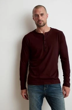 Velvet By Graham & Spencer Mens ALVARO COTTON JERSEY HENLEY