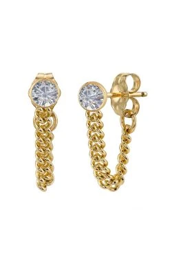 Sloan Studio Accessories CZ BEZEL CHAIN HUGGIES BY SLOAN