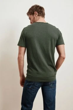 Velvet By Graham & Spencer Mens CHAD RAW EDGE COTTON SLUB POCKET TEE