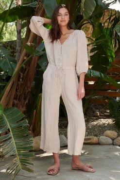 Velvet By Graham & Spencer DIONNE LINEN JUMPSUIT Womens
