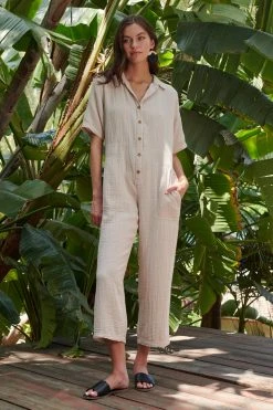 Velvet By Graham & Spencer ELIA COTTON GAUZE JUMPSUIT Womens