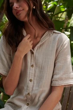 Velvet By Graham & Spencer ELIA COTTON GAUZE JUMPSUIT Womens