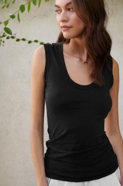 Velvet By Graham & Spencer ESTINA GAUZY WHISPER FITTED TANK TOP