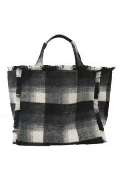 Velvet By Graham & Spencer Womens FRAYED FLANNEL WEEKEND BAG
