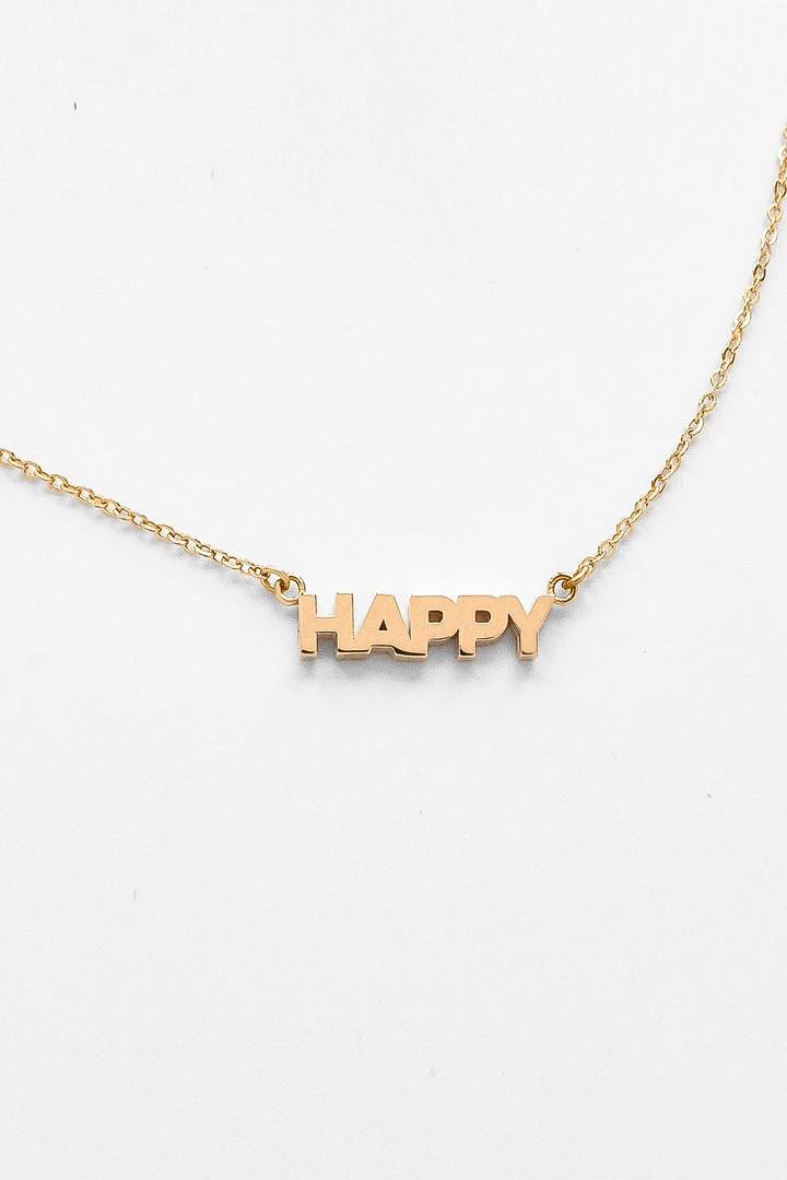 Womens HAPPY SCRIPT NECKLACE BY THATCH 2 Womens HAPPY SCRIPT NECKLACE BY THATCH