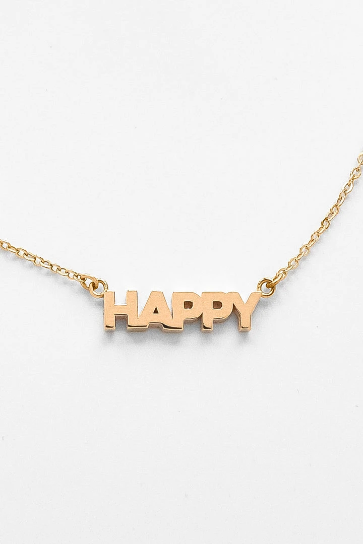 Womens HAPPY SCRIPT NECKLACE BY THATCH 1 Womens HAPPY SCRIPT NECKLACE BY THATCH