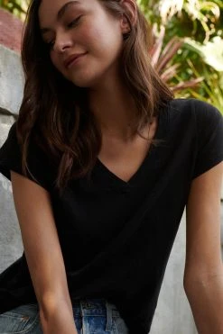 Velvet By Graham & Spencer JILIAN ORIGINAL SLUB V-NECK TEE