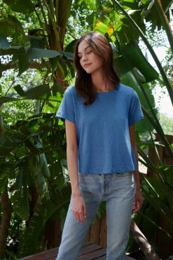 Velvet By Graham & Spencer LULA COTTON SLUB SWING TEE Womens