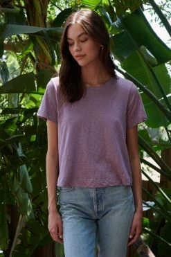 Velvet By Graham & Spencer LULA COTTON SLUB SWING TEE Womens
