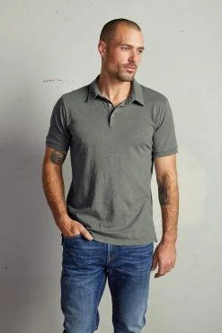 Velvet By Graham & Spencer RANDALL COTTON SLUB POLO Mens