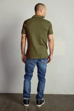 Velvet By Graham & Spencer RANDALL COTTON SLUB POLO Mens