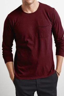 Velvet By Graham & Spencer SIMEON RAW EDGE COTTON SLUB TEE
