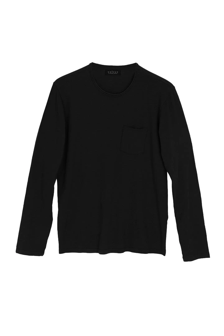 Velvet By Graham & Spencer Mens SIMEON RAW EDGE COTTON SLUB TEE 2 Velvet By Graham & Spencer Mens SIMEON RAW EDGE COTTON SLUB TEE