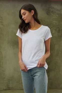 Velvet By Graham & Spencer TILLY ORIGINAL SLUB CREW NECK TEE Womens