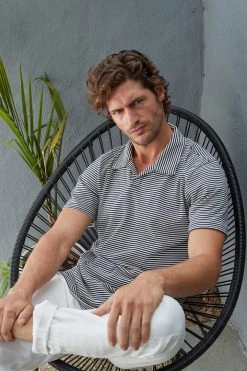 Velvet By Graham & Spencer Mens WILLIAM STRIPED POLO