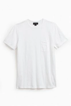 Velvet By Graham & Spencer Mens CHAD RAW EDGE COTTON SLUB POCKET TEE