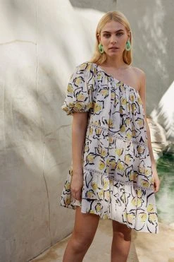 Velvet By Graham & Spencer ADALYN ONE SHOULDER PRINTED DRESS Womens