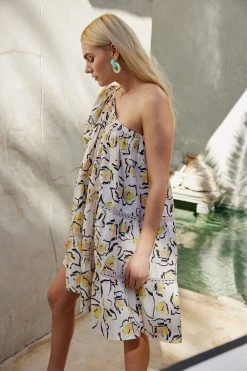 Velvet By Graham & Spencer ADALYN ONE SHOULDER PRINTED DRESS Womens 8 Velvet By Graham & Spencer ADALYN ONE SHOULDER PRINTED DRESS Womens