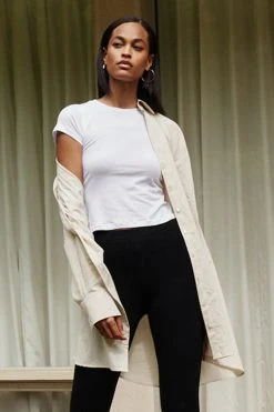 Velvet By Graham & Spencer NINA CROPPED CREW NECK TEE Womens