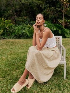 Velvet By Graham & Spencer FAE LINEN A-LINE SKIRT