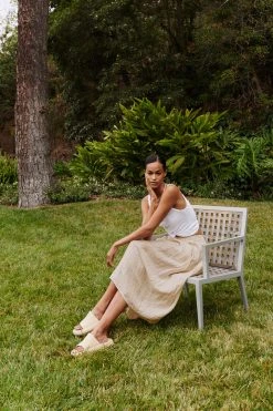 Velvet By Graham & Spencer FAE LINEN A-LINE SKIRT