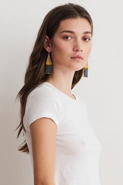 FRANJA BEADED FRINGE EARRINGS BY BLUMA PROJECT Womens