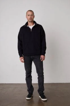 Velvet By Graham & Spencer Mens BALDWIN QUARTER-ZIP SWEATSHIRT