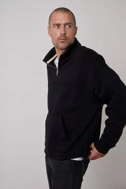 Velvet By Graham & Spencer Mens BALDWIN QUARTER-ZIP SWEATSHIRT