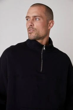 Velvet By Graham & Spencer Mens BALDWIN QUARTER-ZIP SWEATSHIRT