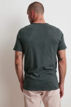 Velvet By Graham & Spencer CHAD RAW EDGE COTTON SLUB POCKET TEE