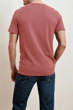 Velvet By Graham & Spencer Mens CHAD RAW EDGE COTTON SLUB POCKET TEE
