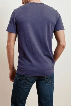 Velvet By Graham & Spencer Mens CHAD RAW EDGE COTTON SLUB POCKET TEE