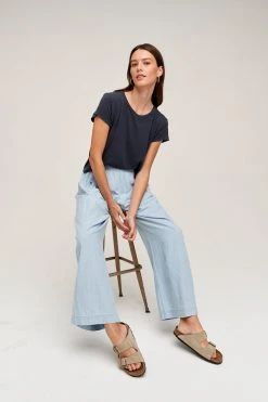Velvet By Graham & Spencer BROOKLYN CHAMBRAY WIDE LEG PANT Womens