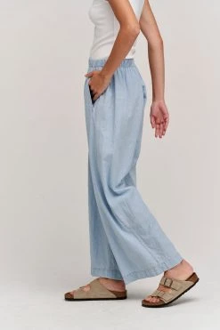 Velvet By Graham & Spencer BROOKLYN CHAMBRAY WIDE LEG PANT Womens