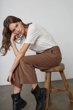 Velvet By Graham & Spencer VERA CORDUROY WIDE LEG PANT Womens