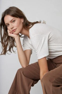 Velvet By Graham & Spencer TERA COTTON SLUB TEE Womens 9 Velvet By Graham & Spencer TERA COTTON SLUB TEE Womens